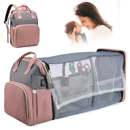 ✨ La pañalera que se convierte en cuna en segundos